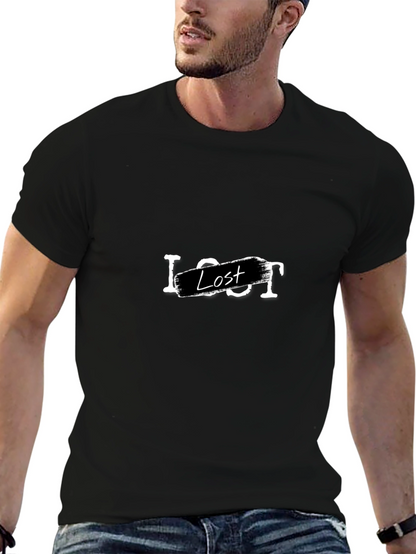 Camiseta Negra Lost para Hombre
