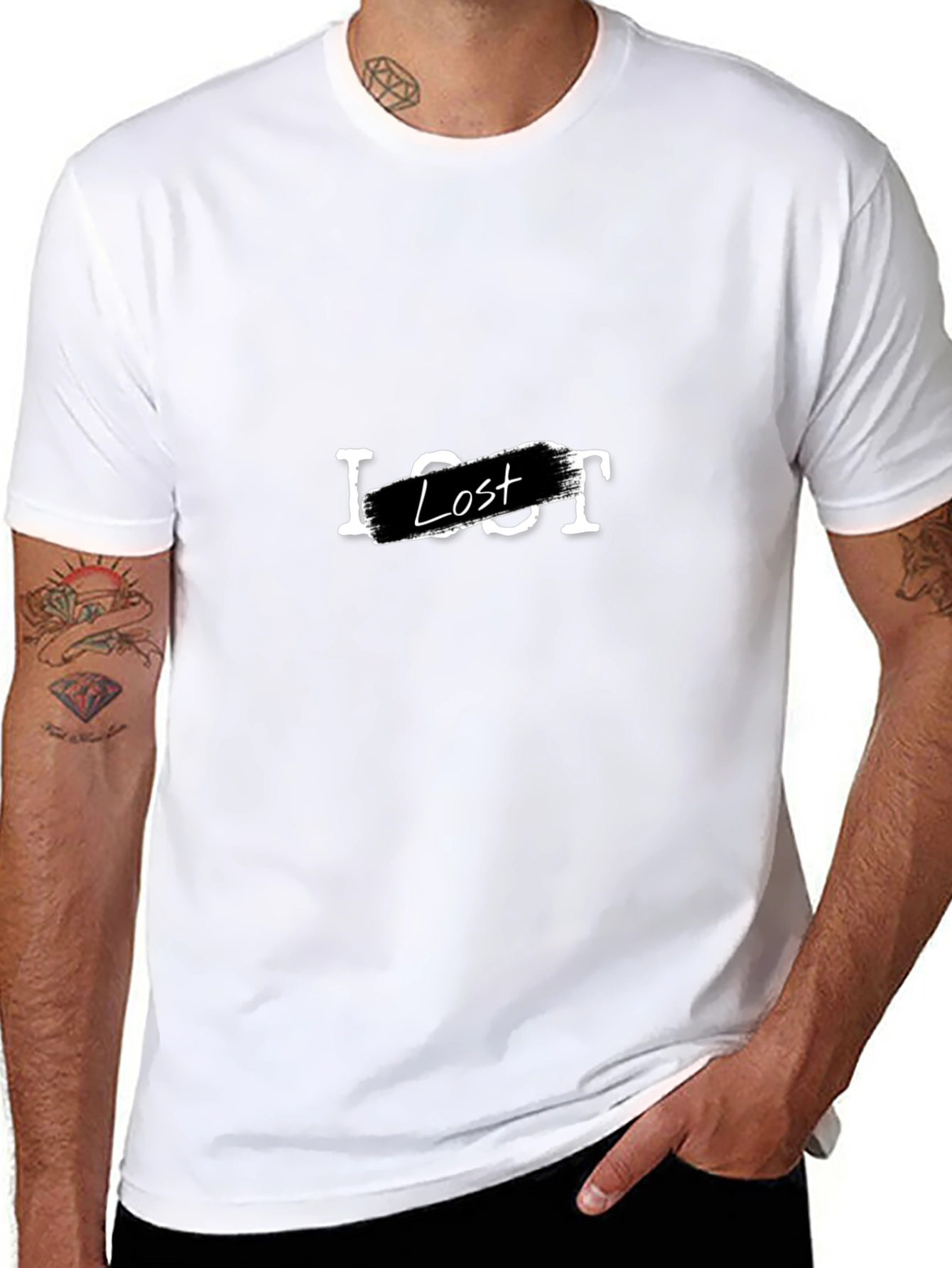 Camiseta Negra Lost para Hombre