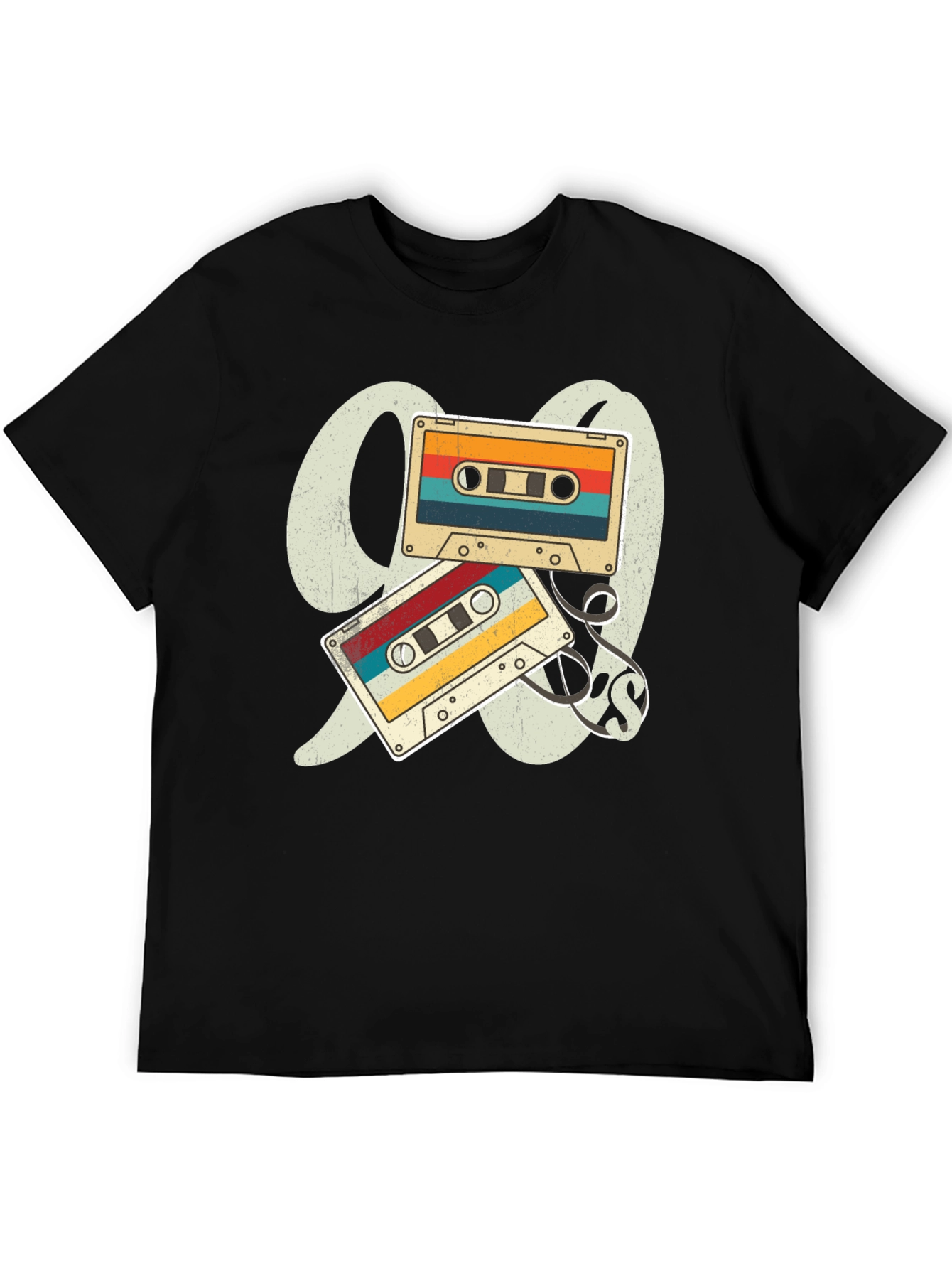 Camiseta Negra Retro Cassette Años 90