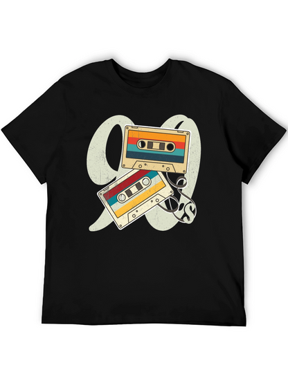 Camiseta Negra Retro Cassette Años 90