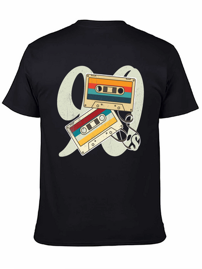 Camiseta Negra Retro Cassette Años 90