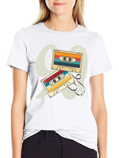 Camiseta Negra Retro Cassette Años 90