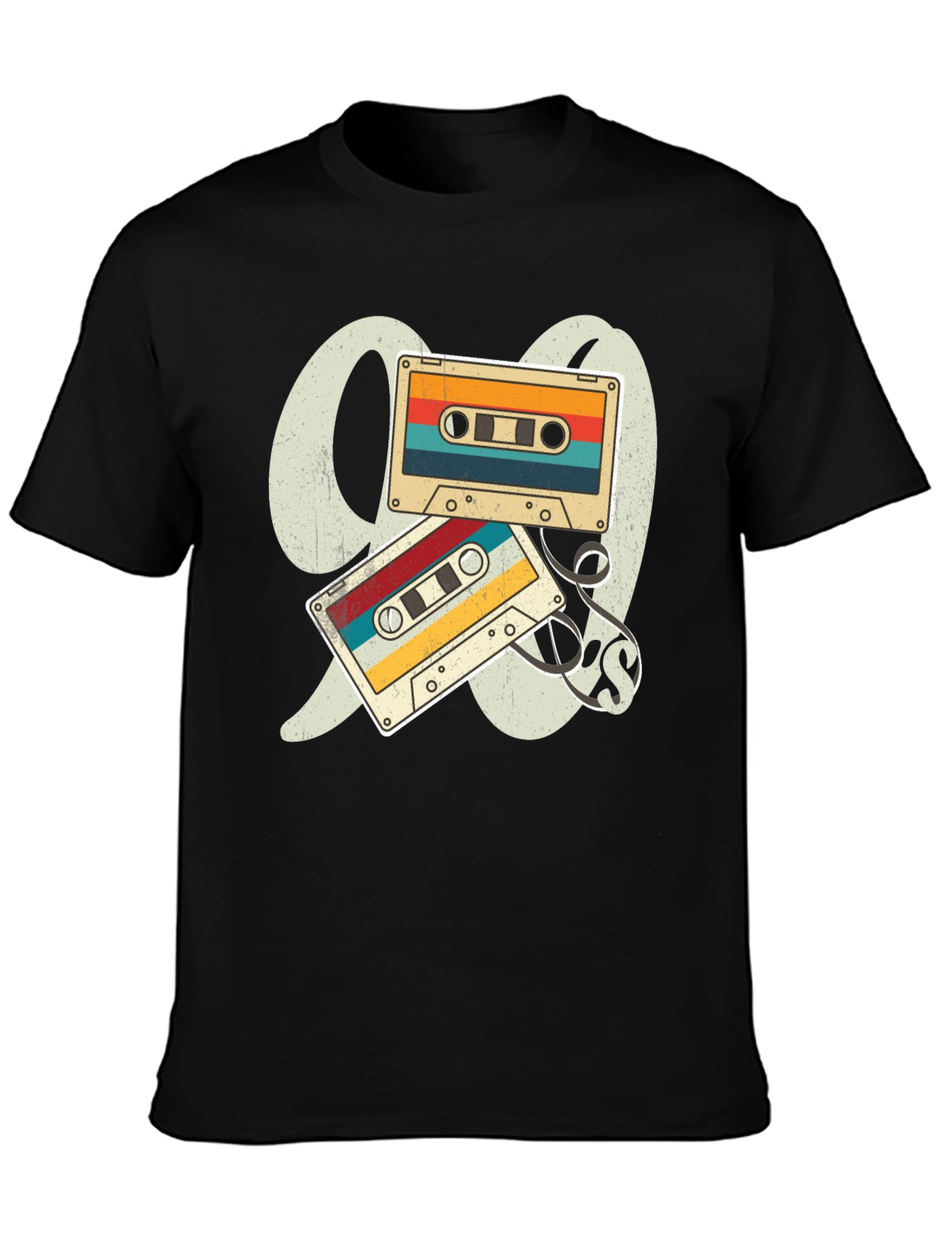 Camiseta Negra Retro Cassette Años 90