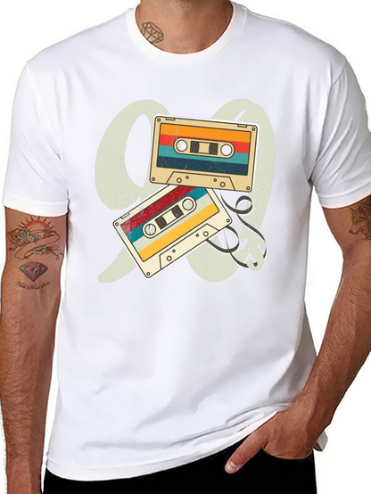 Camiseta Negra Retro Cassette Años 90