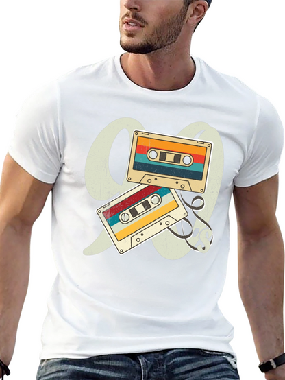 Camiseta Negra Retro Cassette Años 90