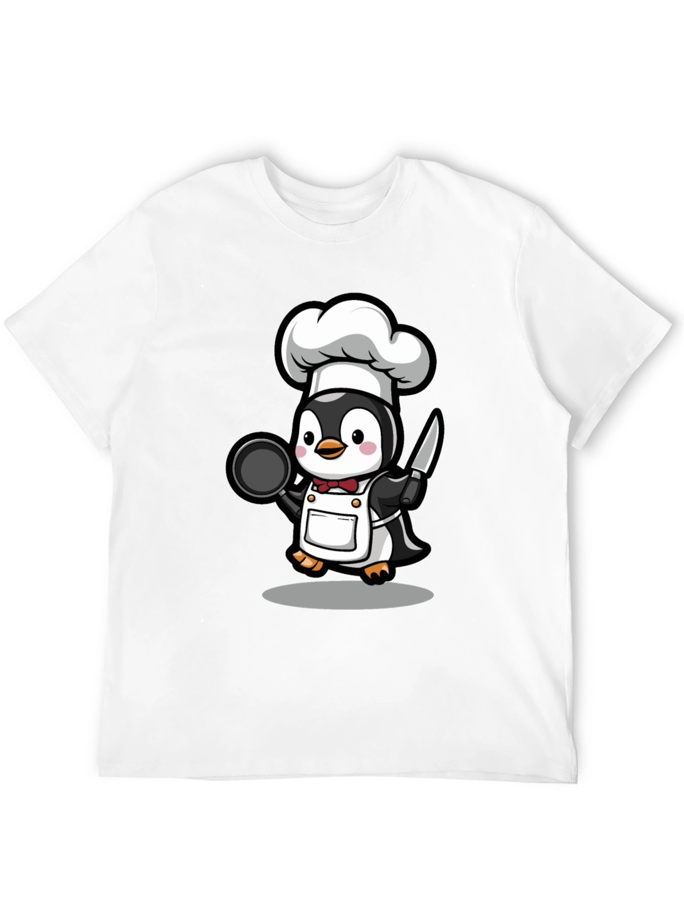 Camiseta Negra con Chef Pingüino
