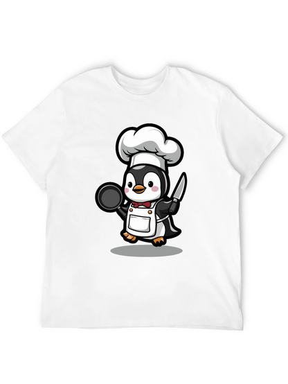 Camiseta Negra con Chef Pingüino