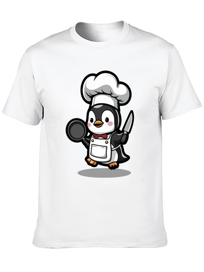 Camiseta Negra con Chef Pingüino