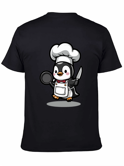 Camiseta Negra con Chef Pingüino