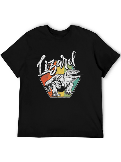Camiseta Negra Diseño Retro Lagarto