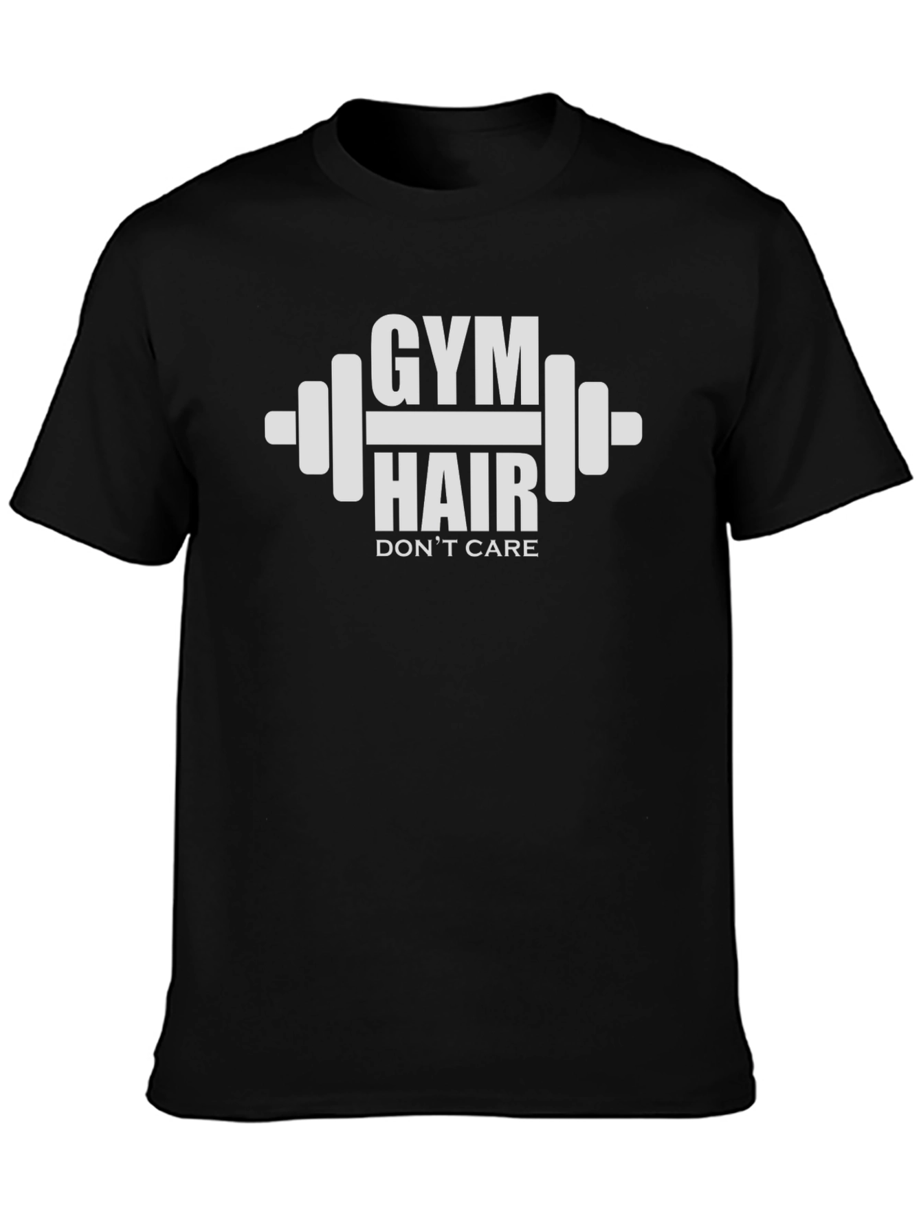 Camiseta Gym Hair Dont Care Negra Algodón
