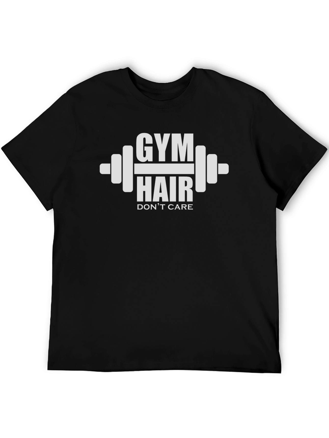 Camiseta Gym Hair Dont Care Negra Algodón