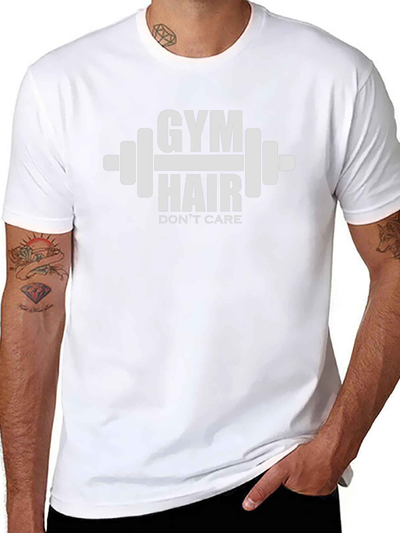 Camiseta Gym Hair Dont Care Negra Algodón