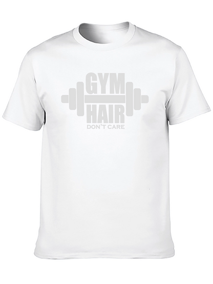 Camiseta Gym Hair Dont Care Negra Algodón