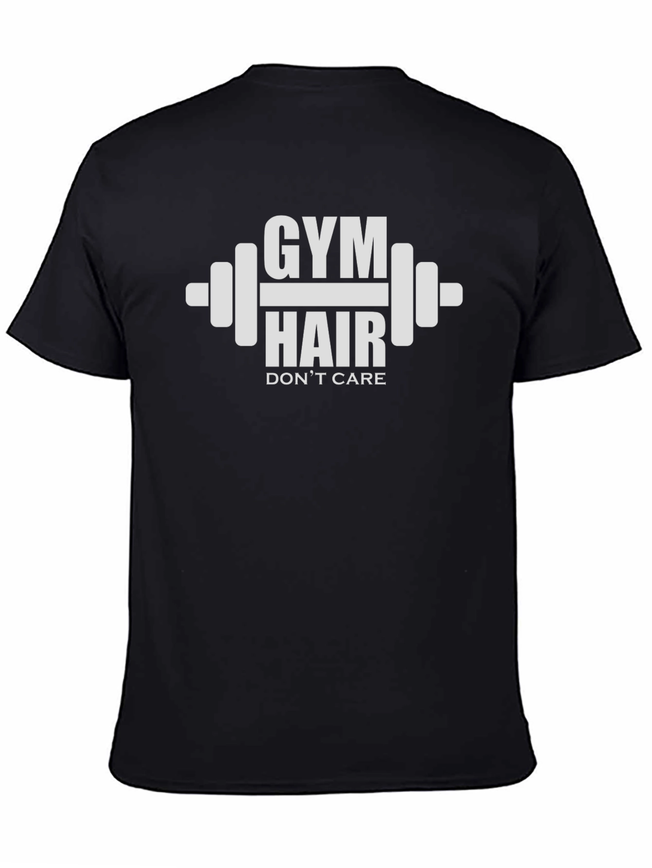 Camiseta Gym Hair Dont Care Negra Algodón