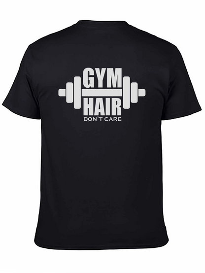 Camiseta Gym Hair Dont Care Negra Algodón
