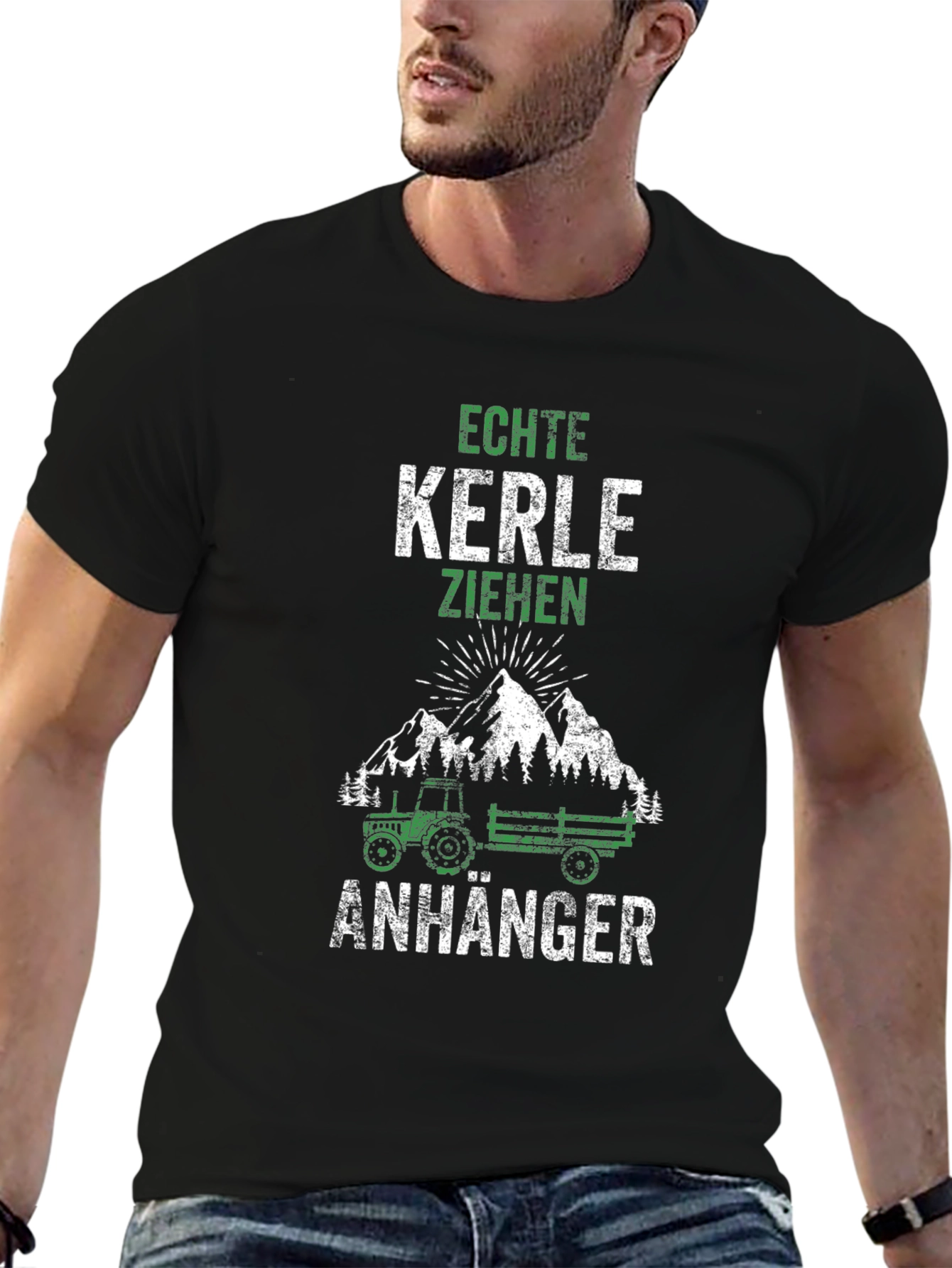 Camiseta Negra: Echte Kerle Ziehen Anhänger
