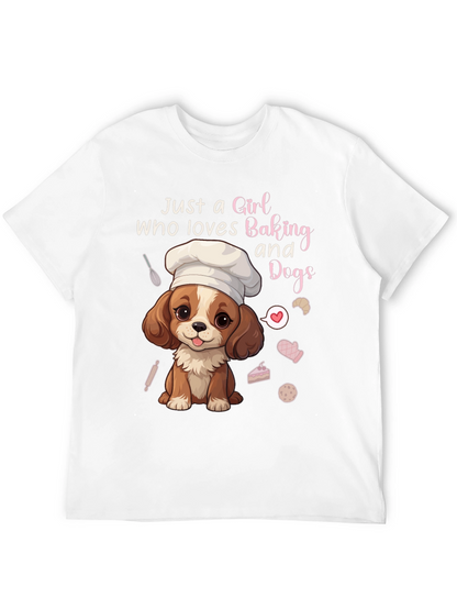 Camiseta Negra Amo Hornear y los Perros