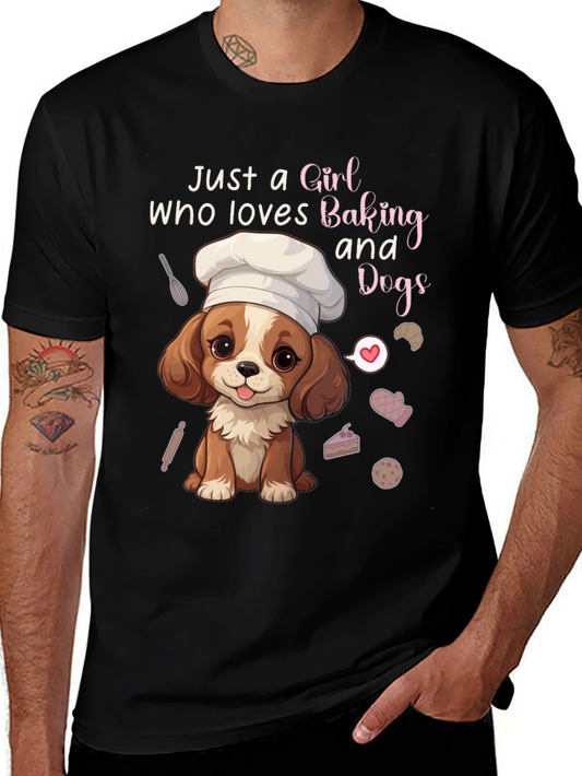 Camiseta Negra Amo Hornear y los Perros
