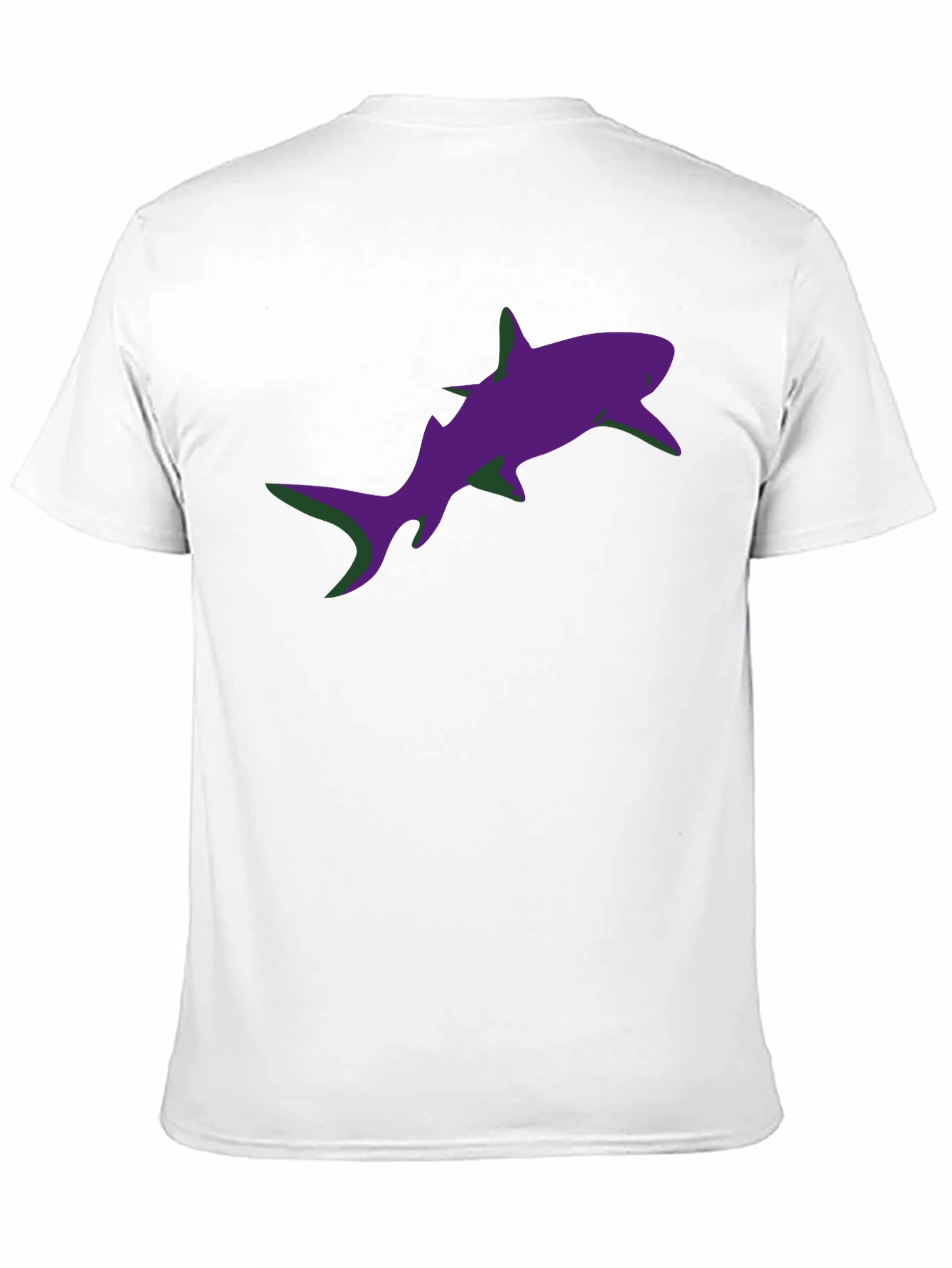 Camiseta Negra Estampado Tiburón Morado Diseño Moderno