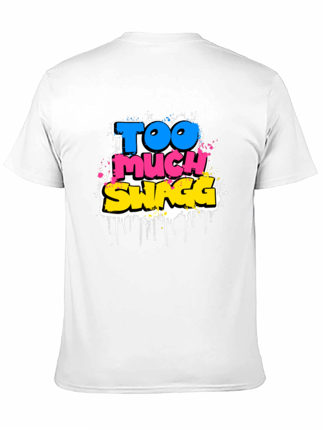 Camiseta Negra con Estampado Too Much Swagg