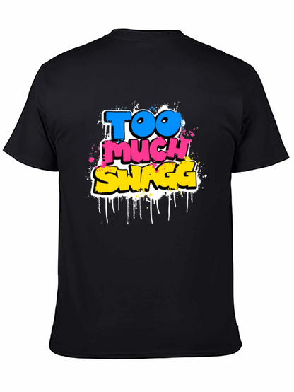 Camiseta Negra con Estampado Too Much Swagg