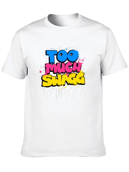 Camiseta Negra con Estampado Too Much Swagg
