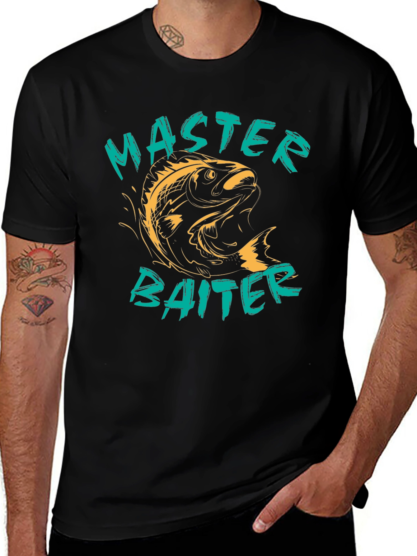 Camiseta Negra Master Baiter para Pescadores
