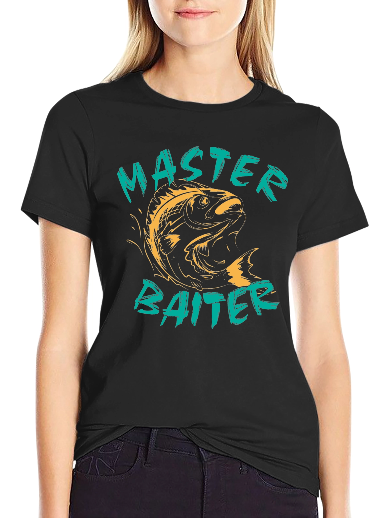 Camiseta Negra Master Baiter para Pescadores