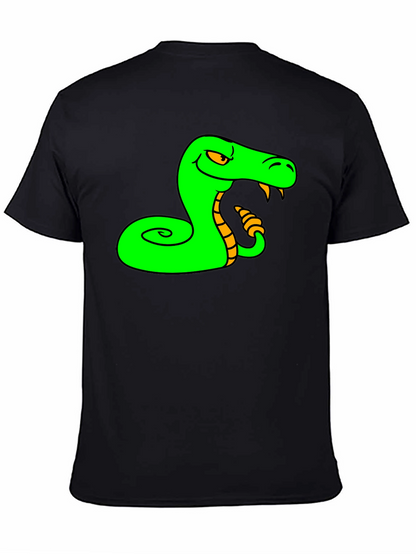Camiseta Negra con Estampado de Serpiente Verde