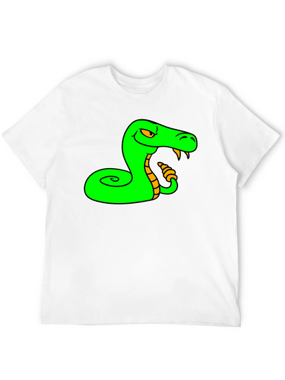 Camiseta Negra con Estampado de Serpiente Verde