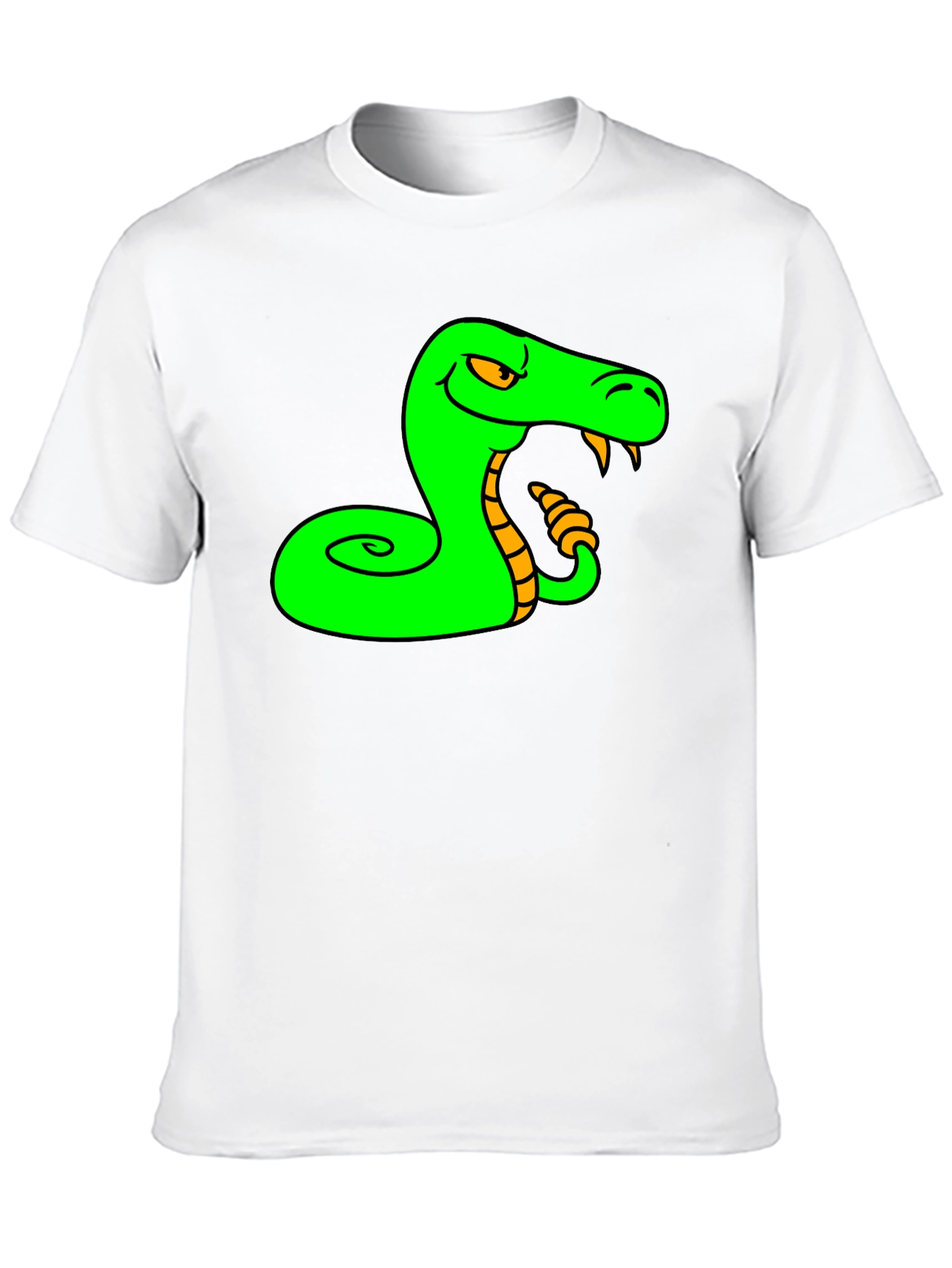 Camiseta Negra con Estampado de Serpiente Verde