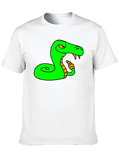 Camiseta Negra con Estampado de Serpiente Verde