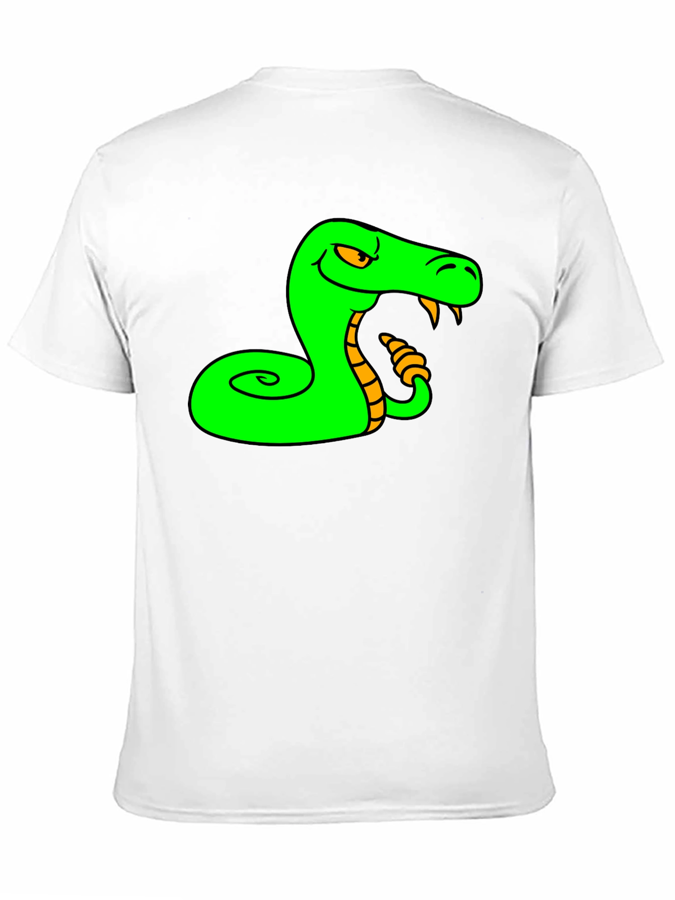 Camiseta Negra con Estampado de Serpiente Verde