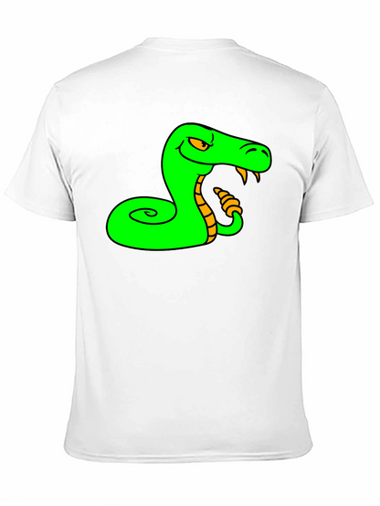 Camiseta Negra con Estampado de Serpiente Verde