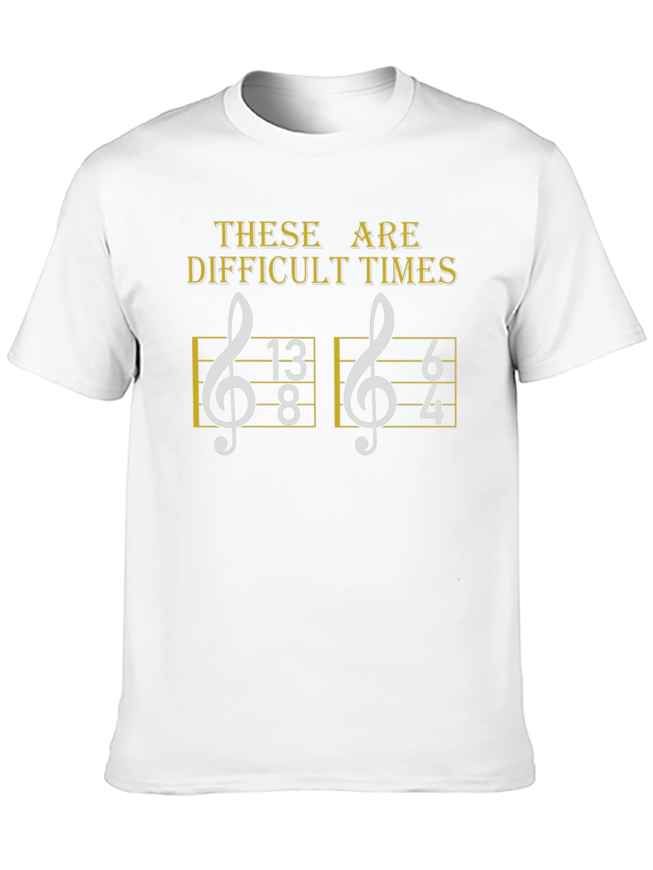 Camiseta Negra de Humor Musical: Tiempos Difíciles