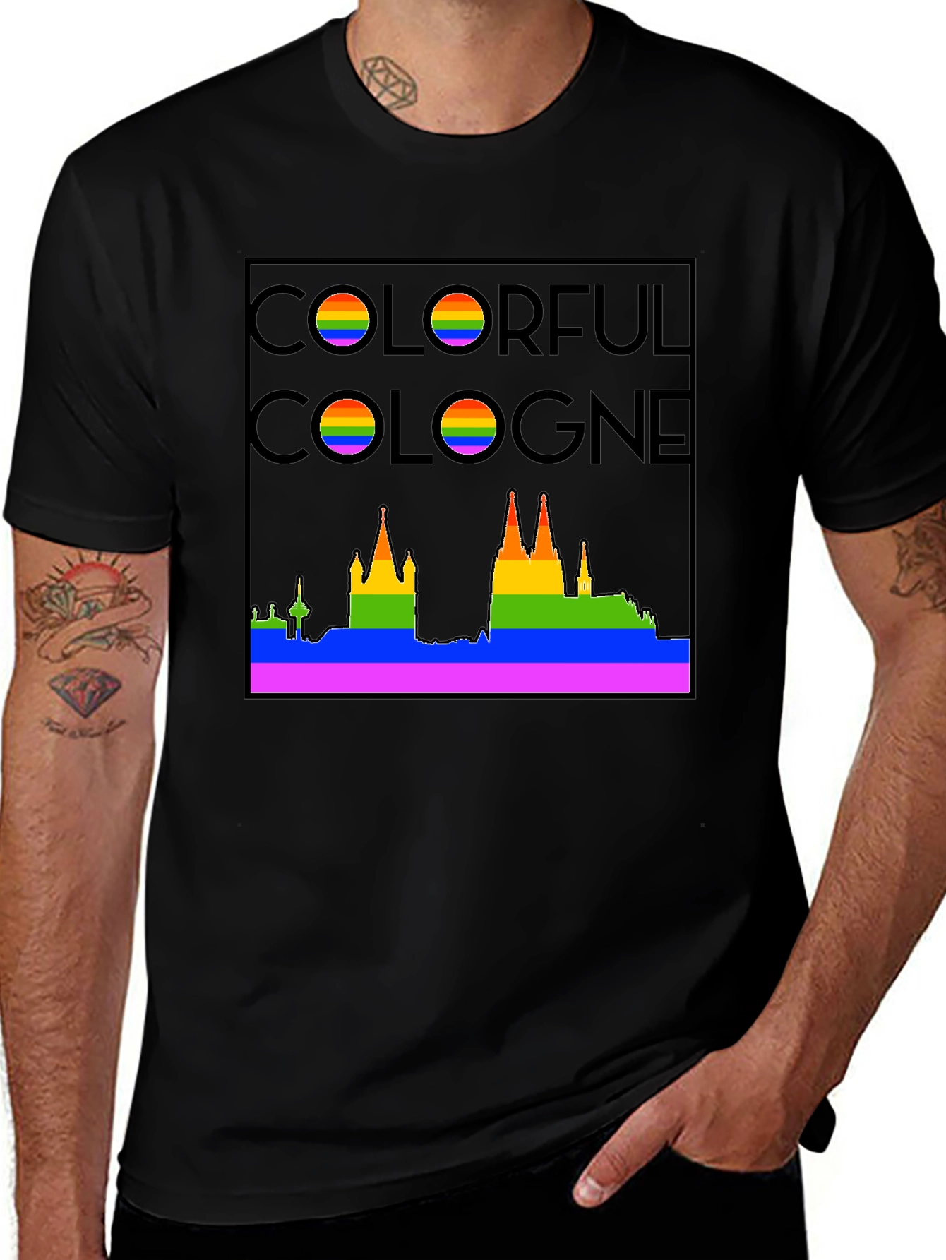Camiseta Negra Colonia Orgullo LGBT