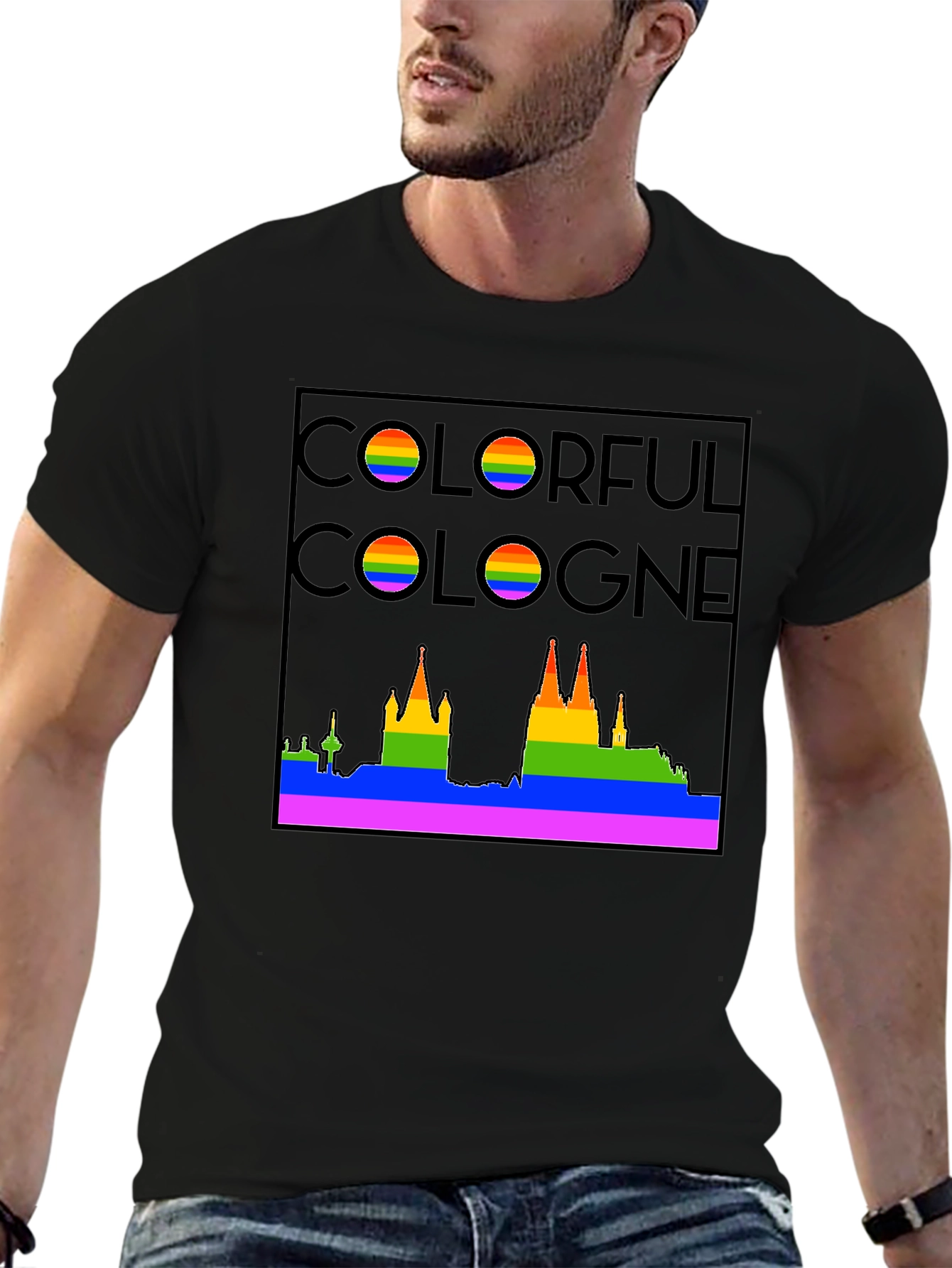 Camiseta Negra Colonia Orgullo LGBT