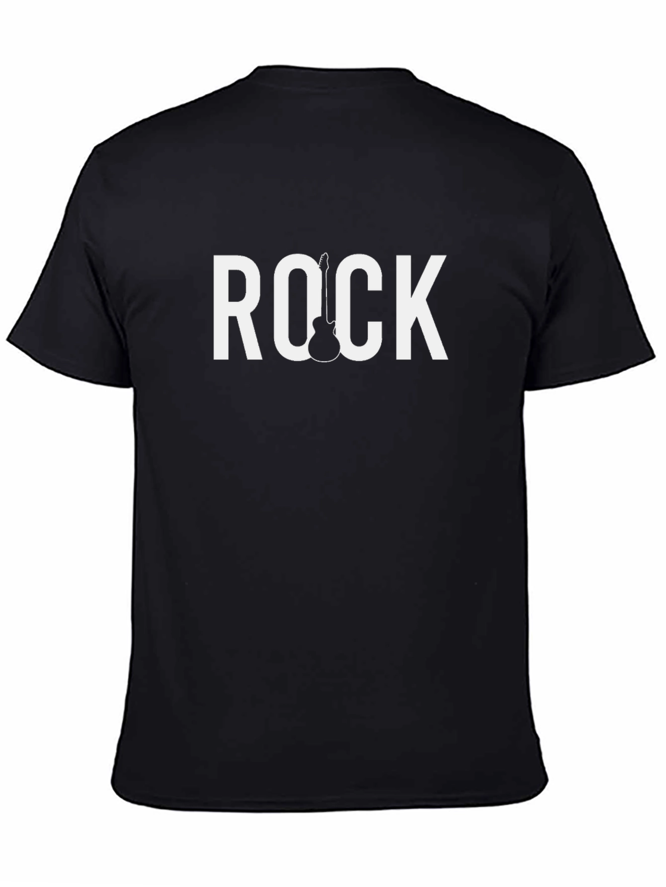 Camiseta Negra Rock con Diseño de Guitarra