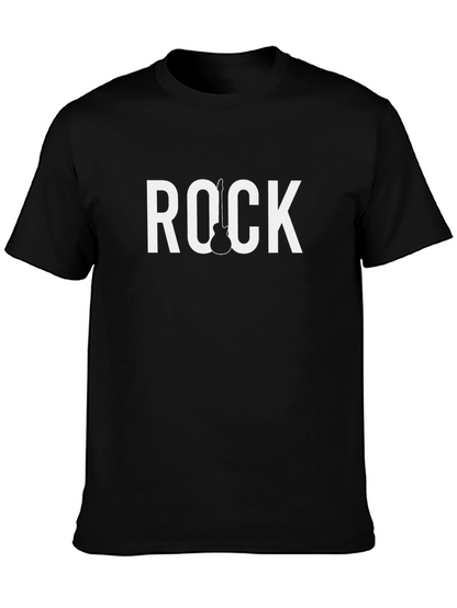 Camiseta Negra Rock con Diseño de Guitarra