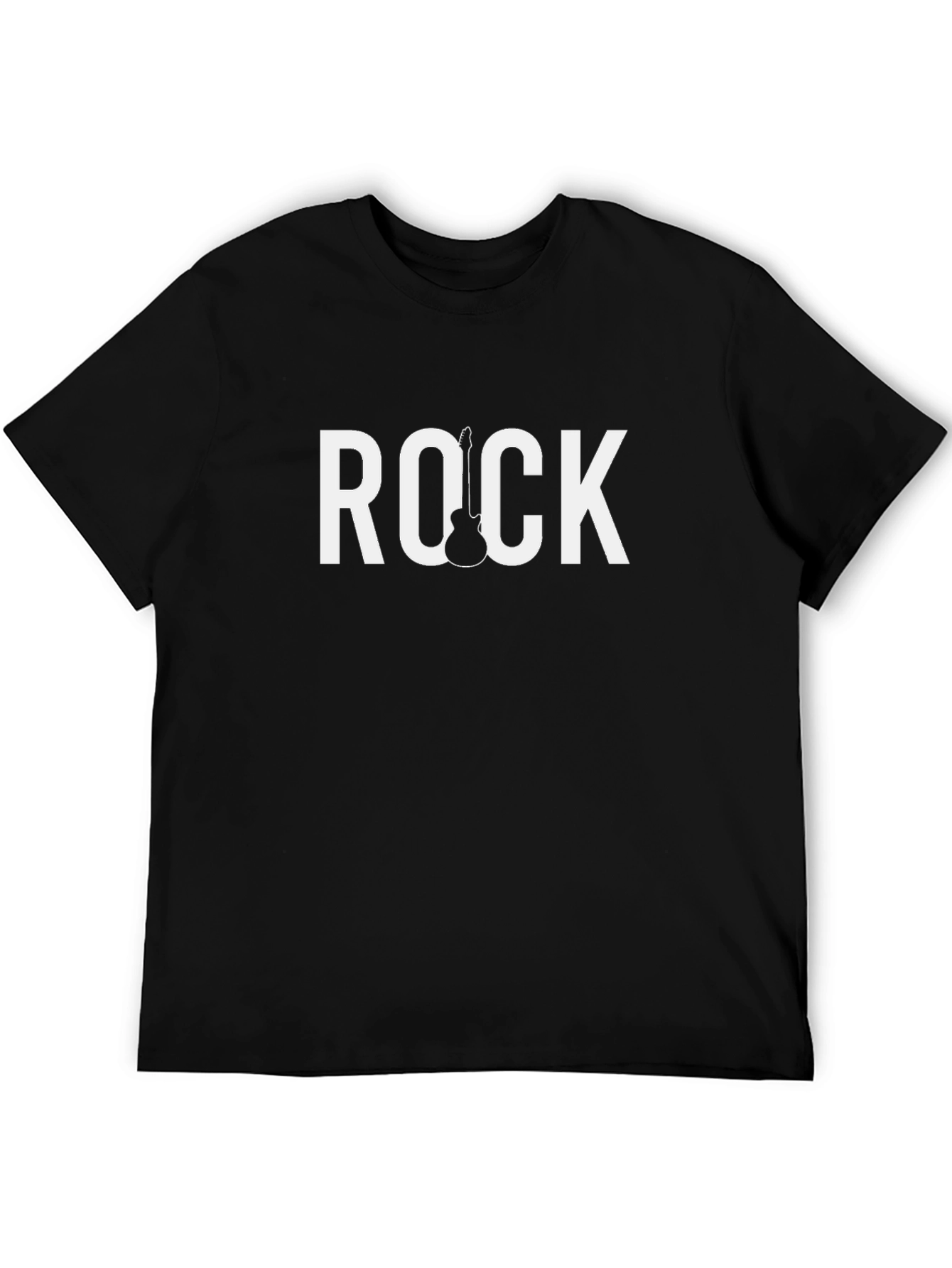 Camiseta Negra Rock con Diseño de Guitarra