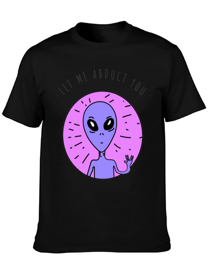 Camiseta Negra con Alienígena Déjame Abducirte