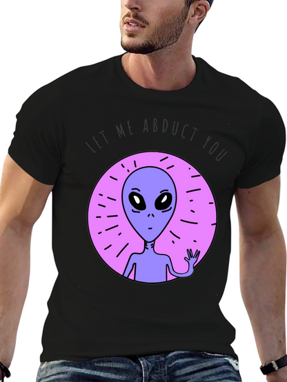 Camiseta Negra con Alienígena Déjame Abducirte