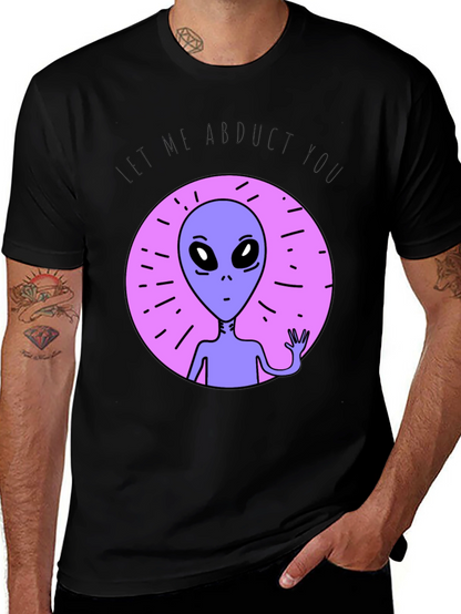 Camiseta Negra con Alienígena Déjame Abducirte