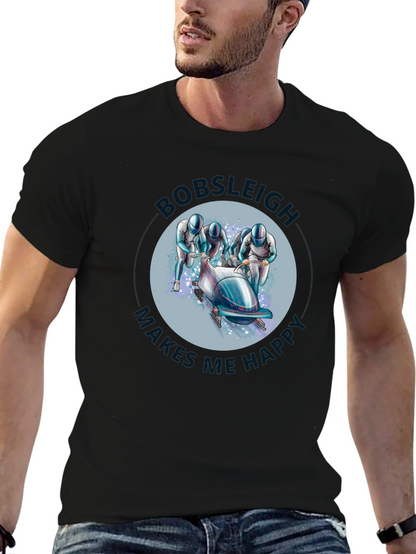 Camiseta Negra Bobsleigh Makes Me Happy