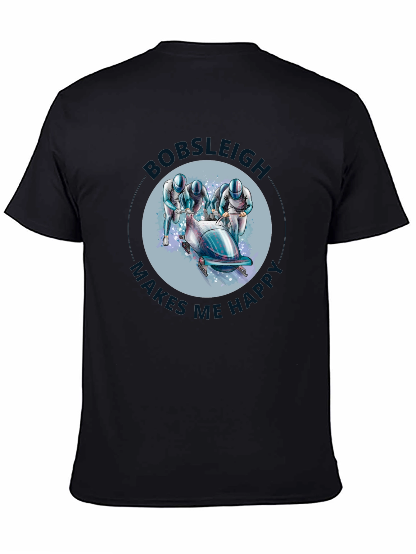 Camiseta Negra Bobsleigh Makes Me Happy