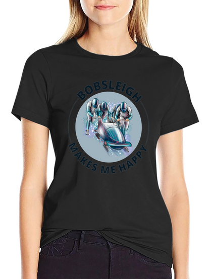 Camiseta Negra Bobsleigh Makes Me Happy