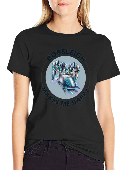Camiseta Negra Bobsleigh Makes Me Happy