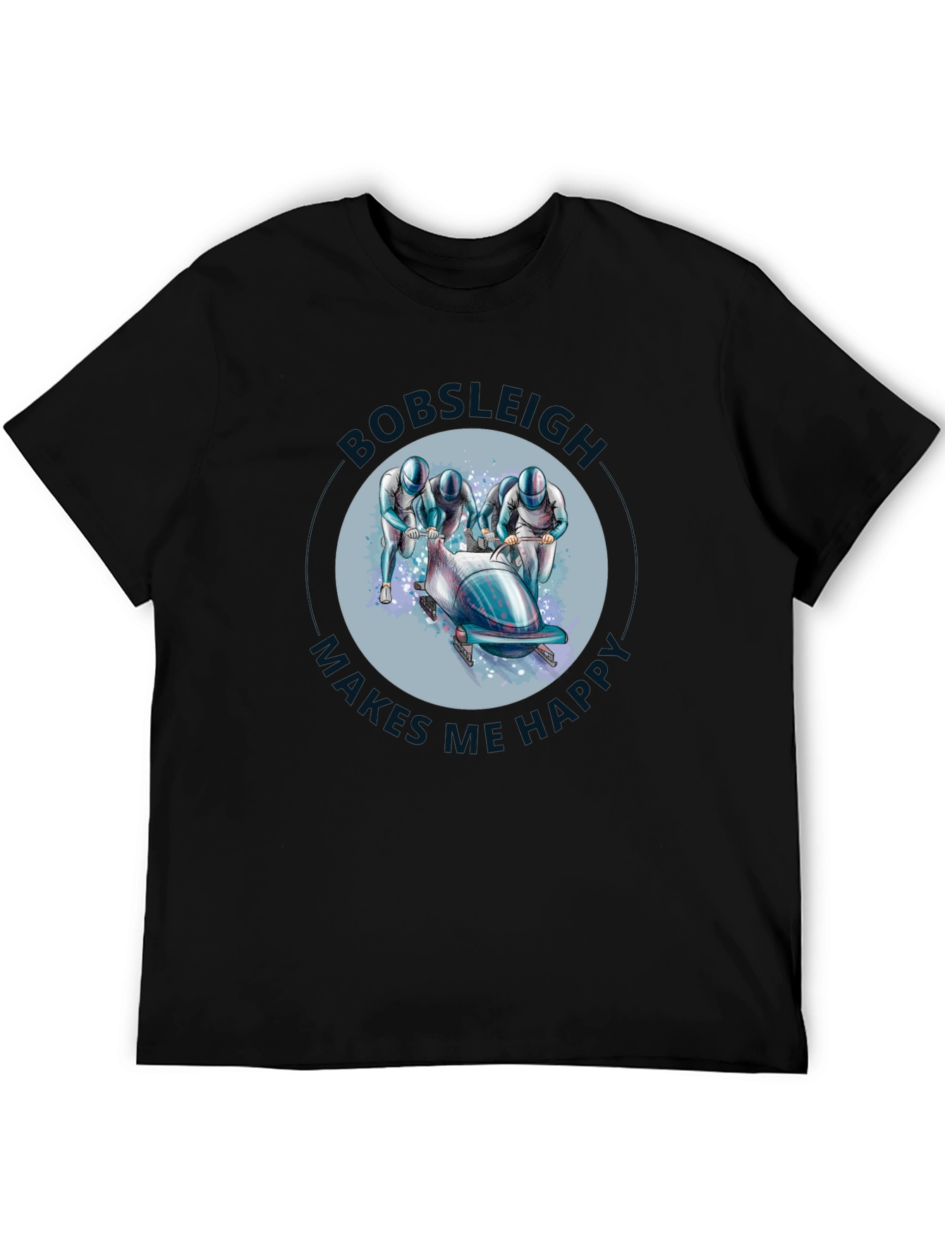 Camiseta Negra Bobsleigh Makes Me Happy