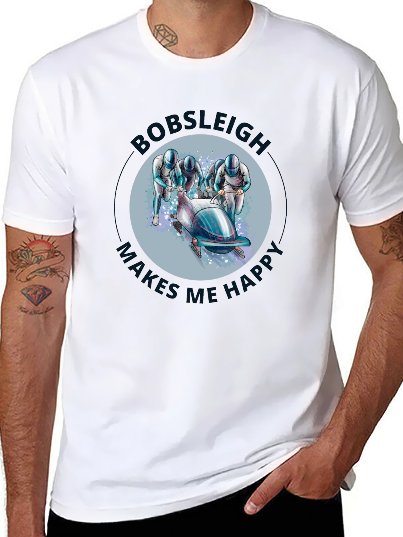 Camiseta Negra Bobsleigh Makes Me Happy